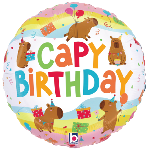 Capybara Birthday Foil Balloons