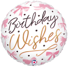 Pink Bow Birthday Wishes Foil Balloons