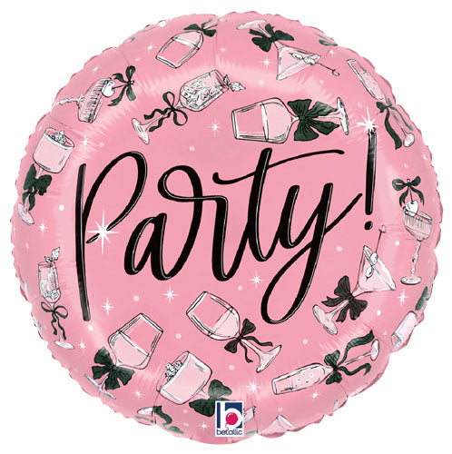 Black Bow Party Drinks Foil Balloons