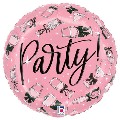 Black Bow Party Drinks Foil Balloons
