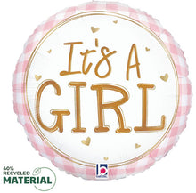 Baby Girl Gingham Foil Balloon