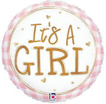 Baby Girl Gingham Foil Balloon