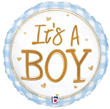 Baby Boy Gingham Foil Balloon