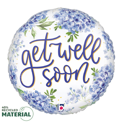 Get Well Soon Hydrangea Foil Balloons