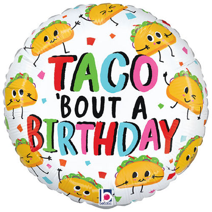 Taco Birthday Foil Balloons