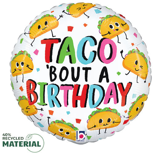 Taco Birthday Foil Balloons