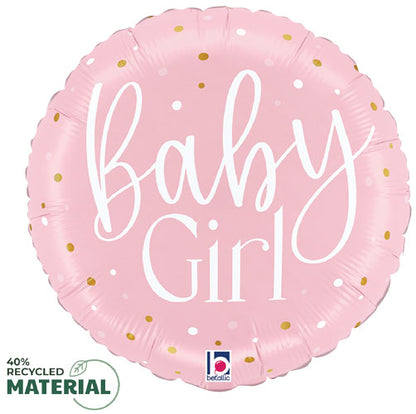 Baby Girl Pink Dots Foil Balloon