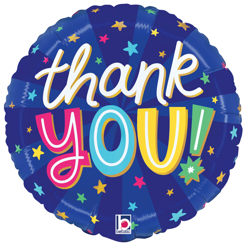 Coming Soon! Thank You Colorful Stars Foil Balloons
