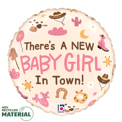 Coming Soon! Baby Girl in Town Foil Balloon