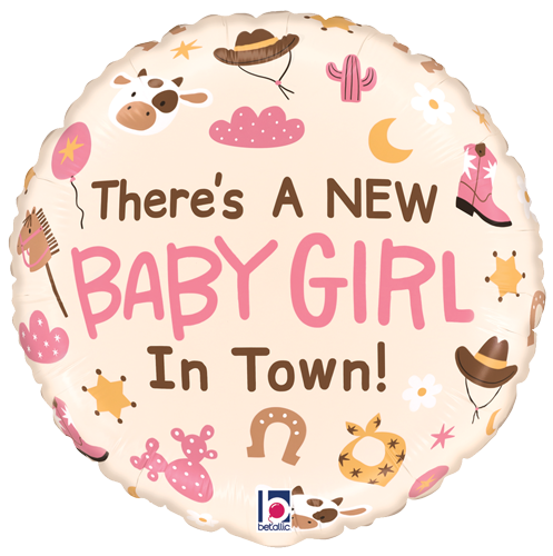 Coming Soon! Baby Girl in Town Foil Balloon