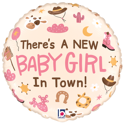 Coming Soon! Baby Girl in Town Foil Balloon