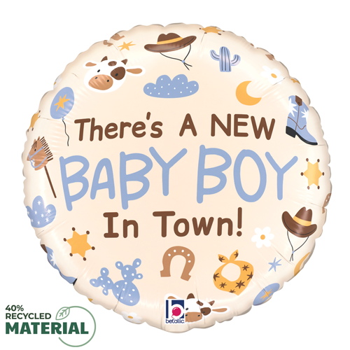 Coming Soon! Baby Boy in Town Foil Balloon