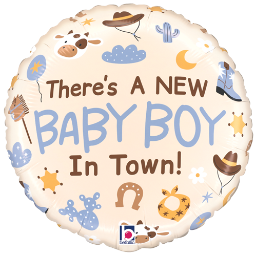 Coming Soon! Baby Boy in Town Foil Balloon