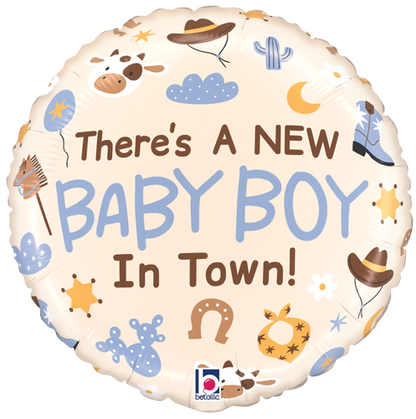 Coming Soon! Baby Boy in Town Foil Balloon