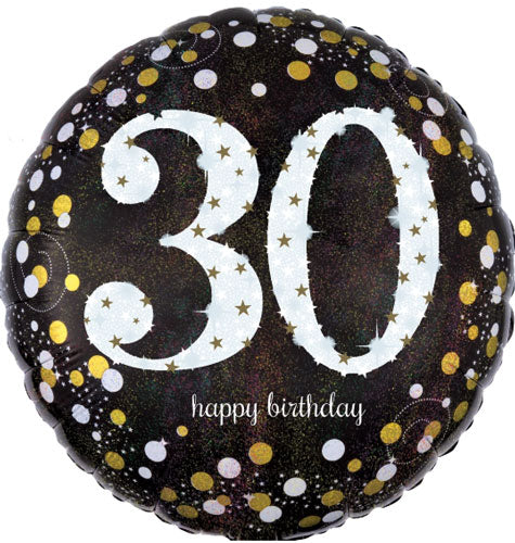 Sparkling 30th Birthday Foil Balloons