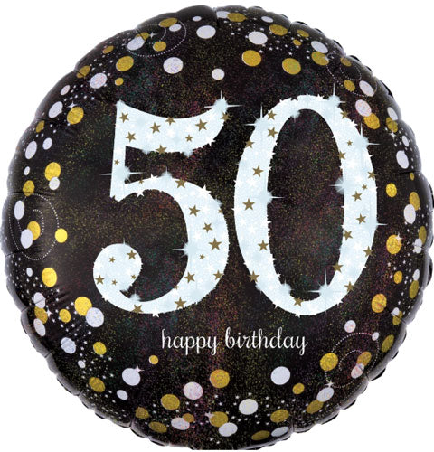 Sparkling 50th Birthday Foil Balloons