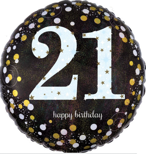 Sparkling 21st Birthday Foil Balloons