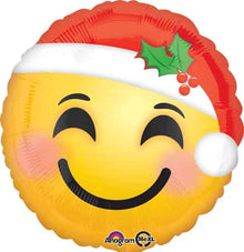 Emoji Santa Hat Foil Balloon