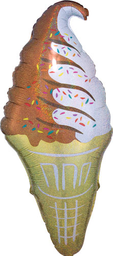 Chocolate and Vanilla Ice Cream Cone Shape