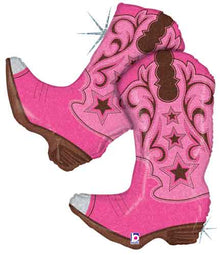 Pink Dancing Cowboy Boots Balloon Shape