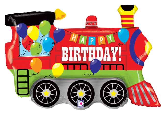Birthday Party Train Foil Balloons