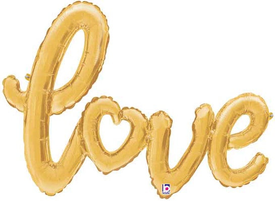 'Love' Gold Script Balloon