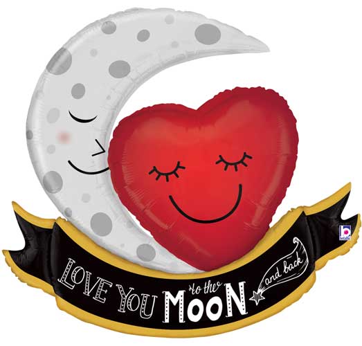 Vintage Moon & Back Love Balloon Shape