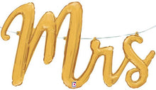 'Mrs' Gold Script Balloon