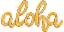 'aloha' Gold Script Balloon