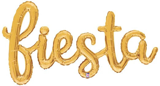 'fiesta' Gold Script Balloon