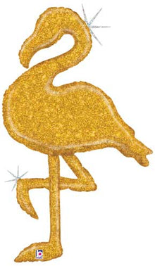 Flamingo Gold Glitter Balloon Shape