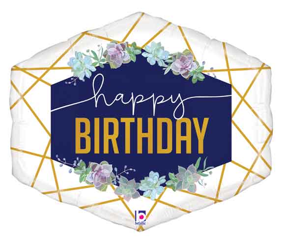 Birthday Geo Navy Shape