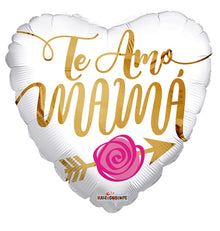 Te Amo Mama Rosa Flechada Foil Balloons