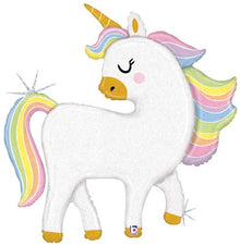 Glitter Pastel Unicorn Balloon Shape