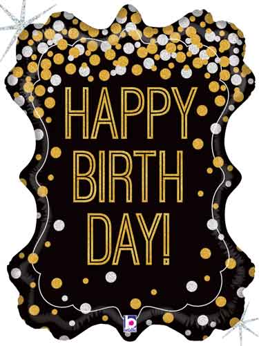 Birthday Metallic Frame Shape