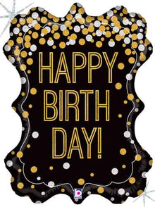 Birthday Metallic Frame Shape