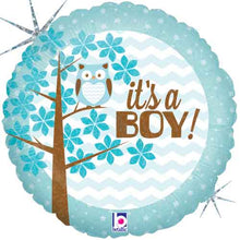 It's A Boy Baby Owl Foil Balloons