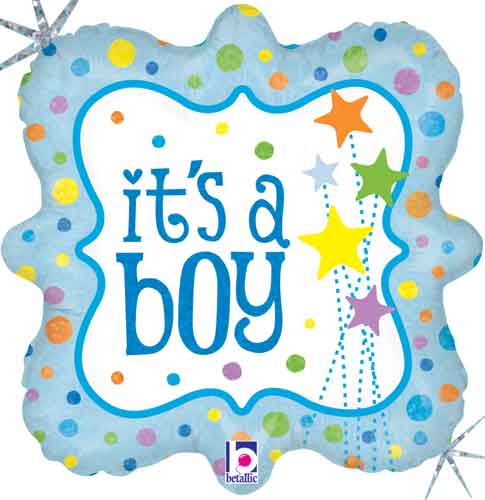 It's A Boy Stars Foil Balloons