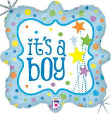 It's A Boy Stars Foil Balloons