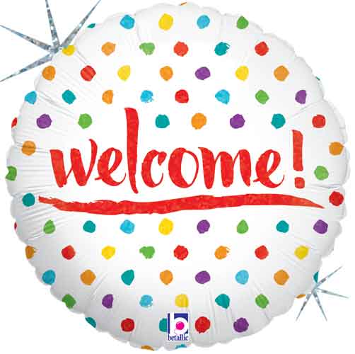 Welcome Dots Foil Balloons