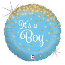 It's A Boy Glittering Foil Balloons