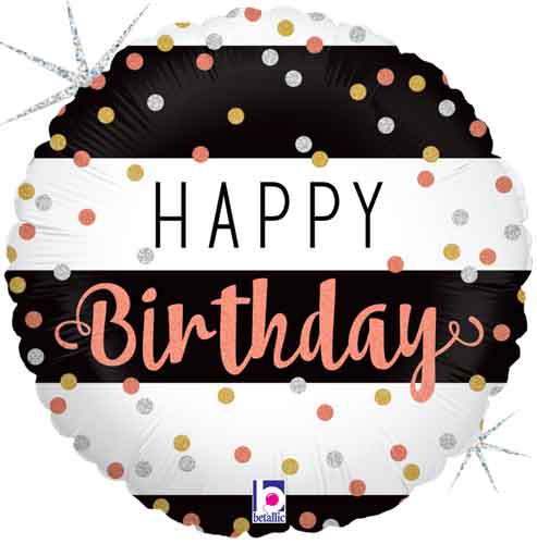 Rose Gold Birthday Foil Balloons