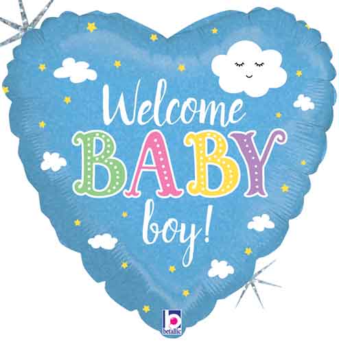 Welcome Baby Boy Foil Balloons