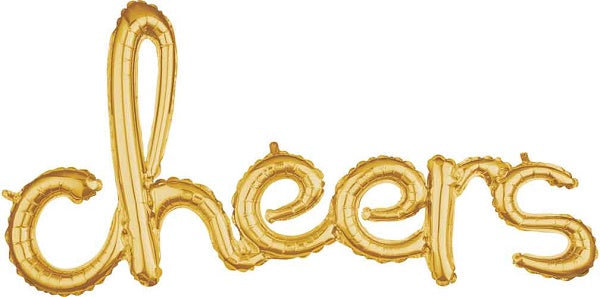 'cheers' Gold Script Balloon