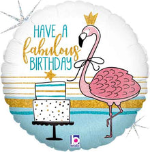 Birthday Fabulous Flamingo Foil Balloons