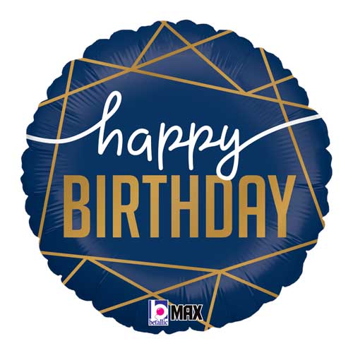 Birthday Navy Foil Balloons