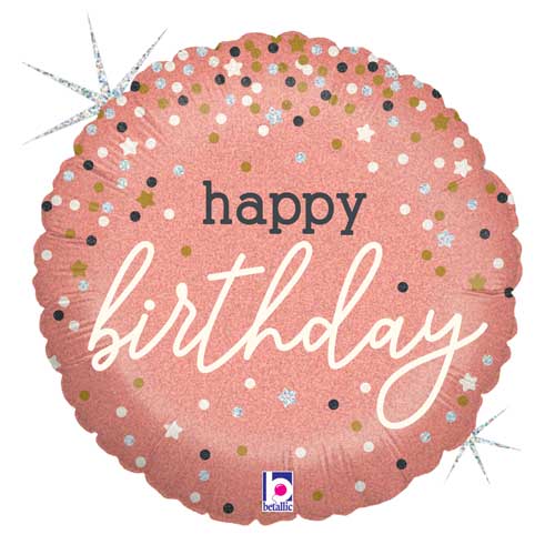 Birthday Rose Gold Confetti Foil Balloons