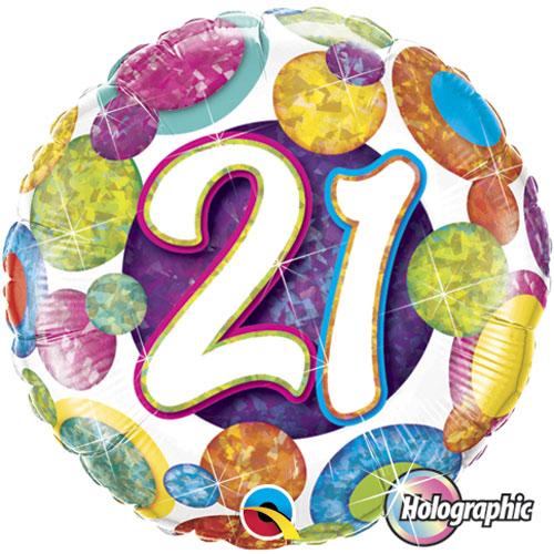 21st Birthday Big Dots Foil Balloons