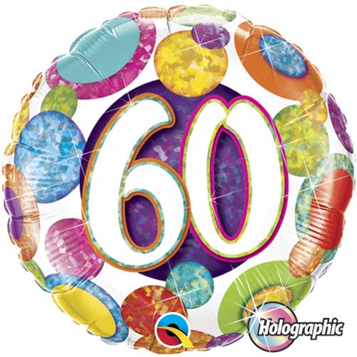 60th Birthday Big Dots Foil Balloons