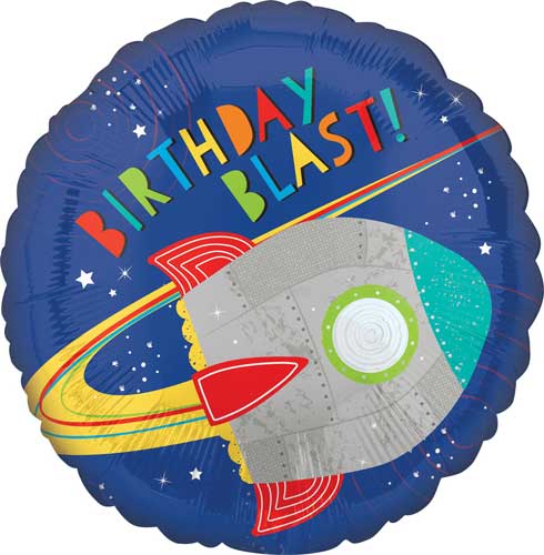 Blast Off Birthday Foil Balloons